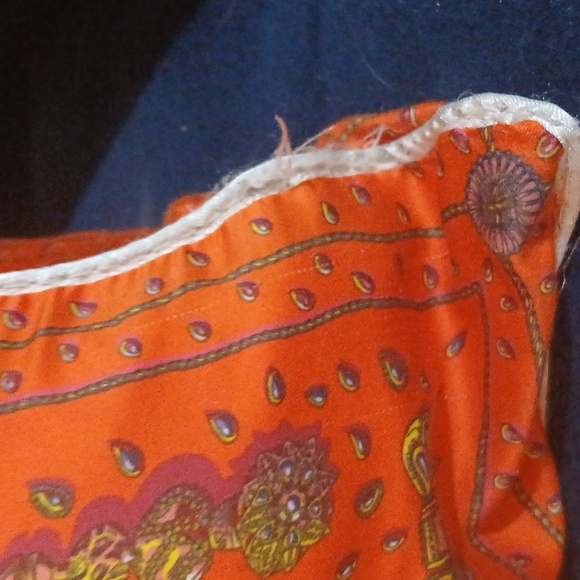 Hermes Orange Silk-Pattern Accent Pillow with Horses Multicolor Motif - Picture 3 of 7